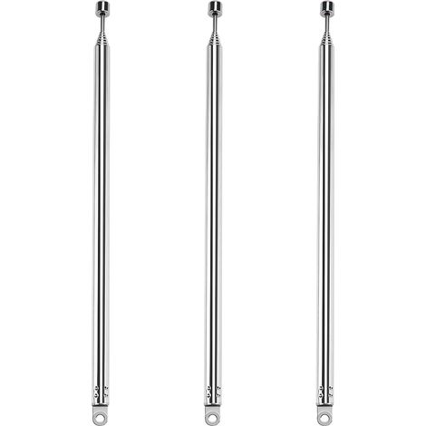3pcs 100cm 7 Sections Telescopic Antenna, Portable FM Telescopic Antenna, Portable FM Radio Antennas, for TV Dab AM/FM Stereo Reception (1/5)