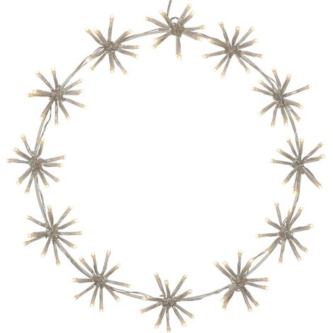 Couronne décorative d'extérieur Star Trading 'Flower Ring', 12 sources lumineuses, 120 LED, transparente, blanc chaud, Ø 50cm