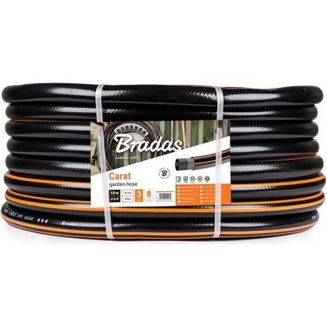Bradas CARAT Manguera de riego negra 50 metros PVC flexible (1/3)