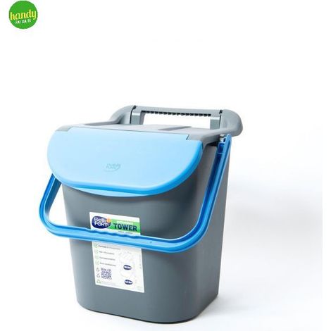 Pattumiera Raccolta Differenziata Tower Bin con Manico Blu 30 Litri