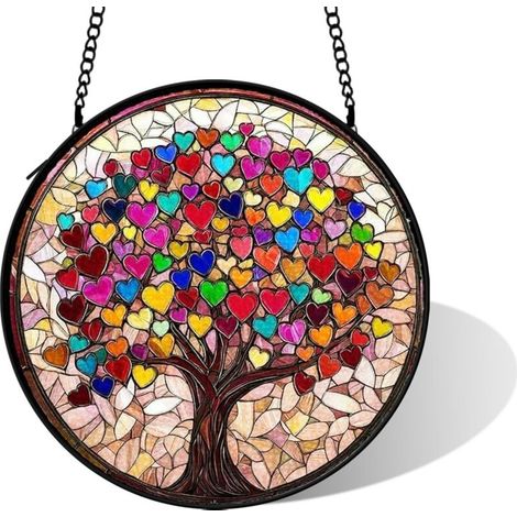 Attrape-soleil en vitrail pour décoration intérieure, diamètre: 15 cm (1/5)