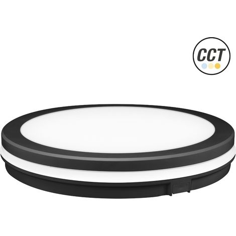 APLIQUE LED REDONDO NEGRO IP65 20W.3CCT (1/2)