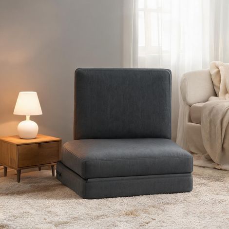 Fauteuil relax coloris gris foncé en polyester 268 x 75 x 18 cm (1/5)