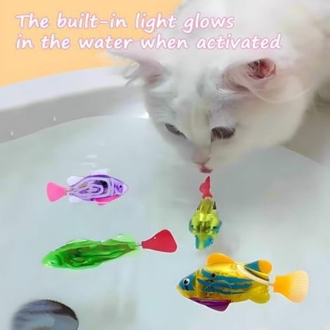 Poisson électrique interactif, lumière LED étanche, balancement variable, queue réaliste couleurs changeantes (lot de 4) - 3