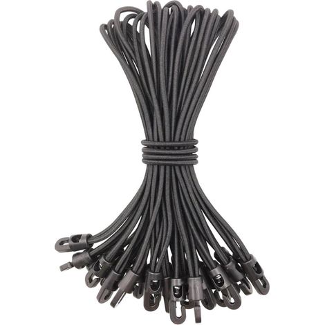 Spanngummis mit Haken 25cm, 25 Stück, Schwarz (1/5)