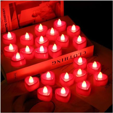 24pcs Led Lampe à Bougie Électronique Bougies en Forme de Coeur (1/5)