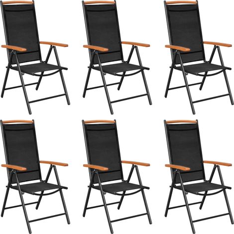 Maison Exclusive - Set Mobili da Pranzo da Giardino 7 pz in Alluminio Nero (1/5)