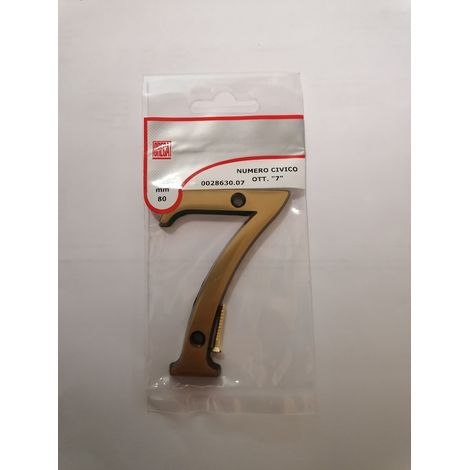 ORECA - NUMERO CIVICO 7 IN OTTONE SATINATO 80MM
