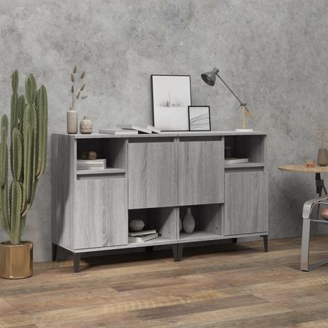 Lot de 2 Buffets Vintages,Enfilades sonoma gris 60x35x70 cm bois d'ingénierie -TZ24155 (1/5)