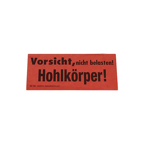 ratioform  Etichette segnaletiche  stampa Vorsicht Hohlkörper 
