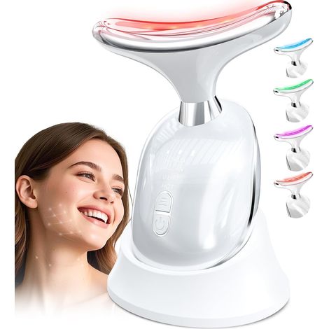 Massage Visage, Électrique Appareil Lifting Visage avec 4 Modes, 45 ℃ EMS Chauffant Raffermissant Cou - Anti Rides pour Les Femmes (1/5)