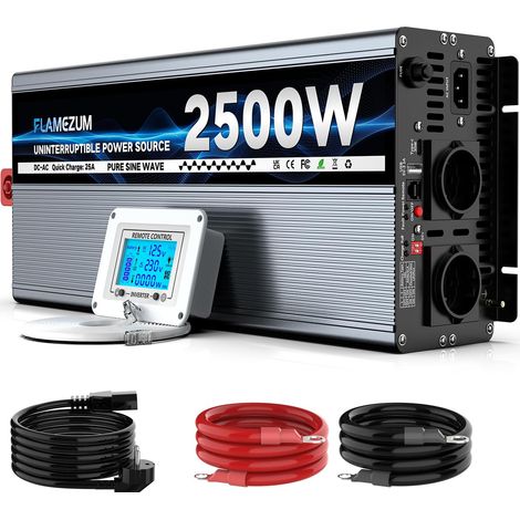 Onduleur 2500 W 12 V 230 V sinusoïdal Pur - Commutation prioritaire du réseau - Convertisseur de Tension (1/5)