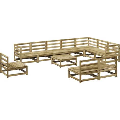 Maison Exclusive - Set Divani da Giardino 11 pz in Legno Impregnato di Pino