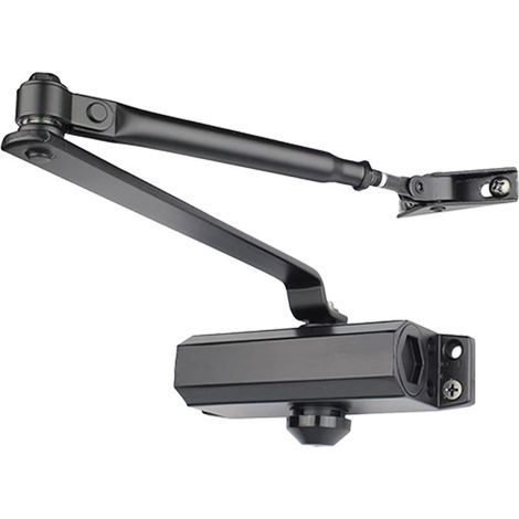Ferme-Porte Noir -Normes CE EN 1154 & EN 1634 - Groom en Acier Inoxydable - Force de 40 à 60 Kg - Vitesse de Fermeture Réglable - Maintien Ouvert à Partir de 90 Degré - Certifié Coupe-Feu (1/5)