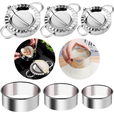 HONORNIC - Moule à Ravioli,Presse à Pâte,Moule à Dumplings,Moule à Pelmeni,Machine à raviolis,moule à boulettes,Moule à Découpe Rond,pour Tarte (1/4)
