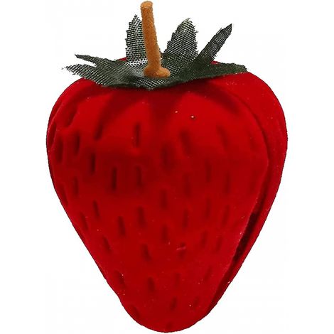 BEBUSINGOTO Boîte à bagues en forme de fraise pour alliances de mariage, boîte cadeau créative pour demande en mariage, fiançailles (bague non incluse) (1/5)