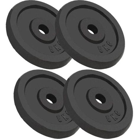 4 disques de barre en fonte de 5 kg