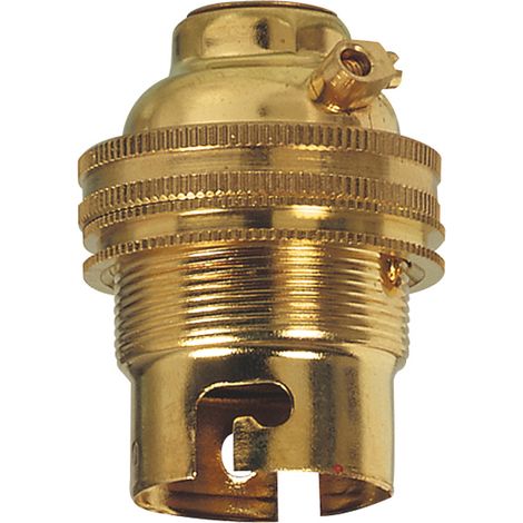 Legrand – Douille pour ampoule B22 avec bague – Sortie de câble droite – Laiton – Puissance maximale 150W – Fixation stable par blocage à vis (1/4)