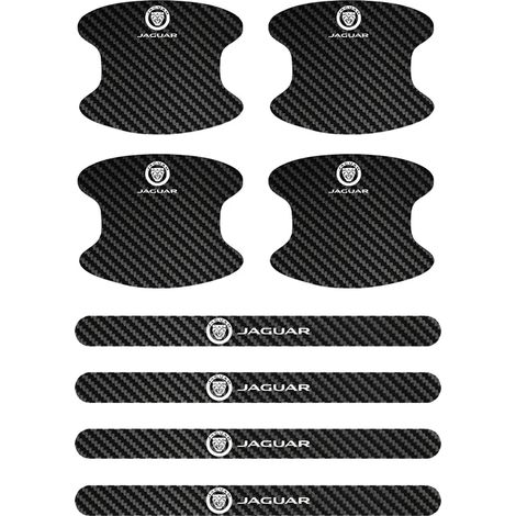 (Ensemble de 8 pièces) Film protecteur pour poignées de porte de voiture Jaguar XF XE XFL XEL XJL XJ F-PACE,en fibre de carbone,avec autocollant anti-rayures (1/3)