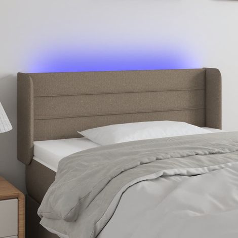Tête de lit à LED Taupe 93x16x78-88 Tissu (1/5)