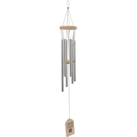 Carillon commémoratif pour animaux de compagnie, en bois, pour l'extérieur, avec tubes en aluminium épais, idéal pour la décoration de la maison et du jardin. Cadeau de souvenir en mémoire d'un chien. (1/5)
