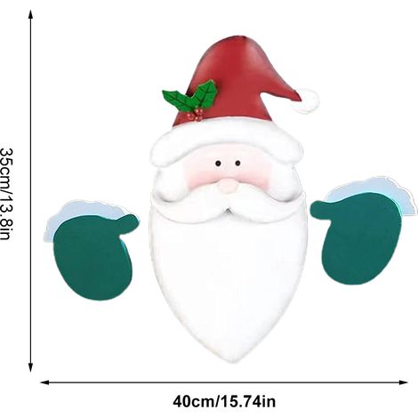 Weihnachtsdekorationen: Weihnachtsmann und Schneemann, Gartenzaun-Anhänger, festliches Geschenk (1/3)