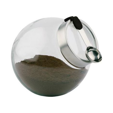 APS Vorratsdose APS 20 x 18 cm (D. x H) 2,2l inkl. Edelstahl-Löffel mit magnetischemSilikongriff Glas/Edelstahl transparent (1/3)
