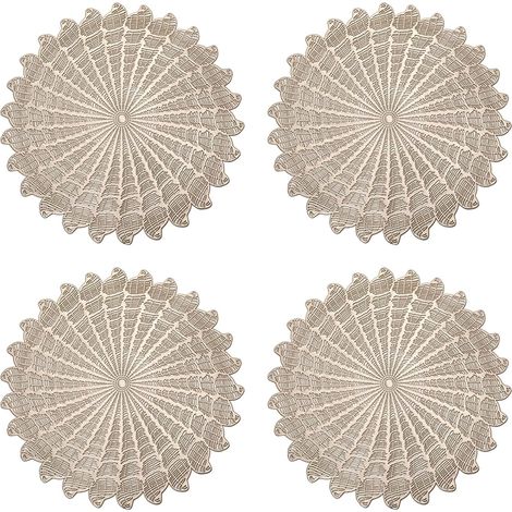 Set de table rond en PVC, lot de 4, sets de table ronds creux (1/5)