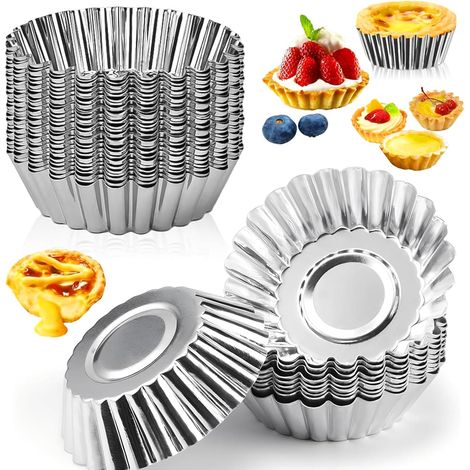 36 Moule à tartelette, Acier au carbone, Antiadhésif, Réutilisable, Pour cuisson DIY (1/5)