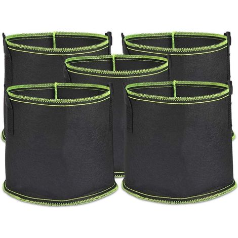 Gallonen-Pflanzsack aus Vliesstoff, 17,7 Liter, wiederverwendbarer Pflanzsack, Kartoffelsack, Pflanzsack mit Griff für Kartoffeln, Tomaten und Erdbeeren (1/5)