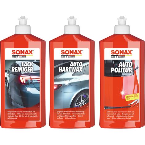Set de nettoyage auto SONAX, Polish + Cire Dure + Nettoyant pour peinture