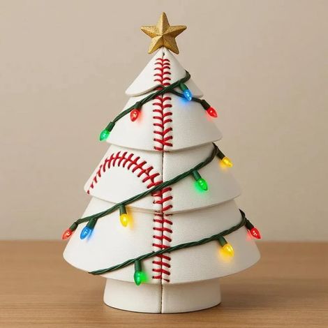 Sculpture Arbre De Noël En Forme De Ballon De Football - Décoration Festive Thème Sport - Pour Salle De Jeux Ou Cave À Homme - 1 Pièce (1/2)