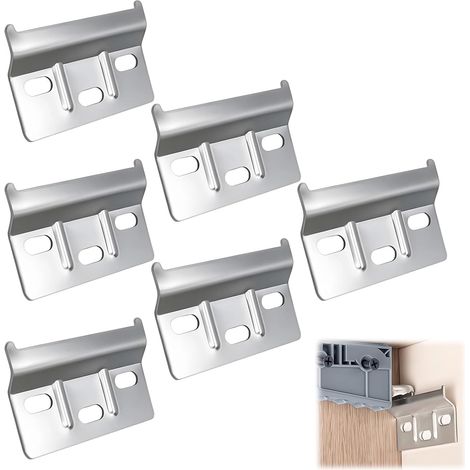 6 Pièces Rail de Suspension Fixation Plaque Support, Rail de Suspension Fixation Support placards Meubles pour Suspension Armoire Penderie (1/5)