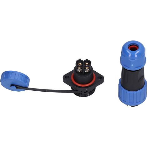 Connecteur étanche 2 broches IP68, prise d'alimentation aéronautique 250 V 20 A à bride pour câble LP16 (1/5)