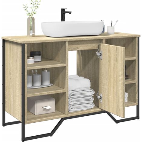 Waschbeckenunterschrank Sonoma-Eiche 91x35x60 cm Holzwerkstoff