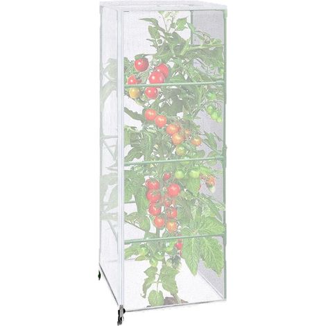 2 Housses de protection pour plantes avec double filet et zip 45x45x90cm, barrière contre insectes oiseaux pour tomates et légumes (1/4)
