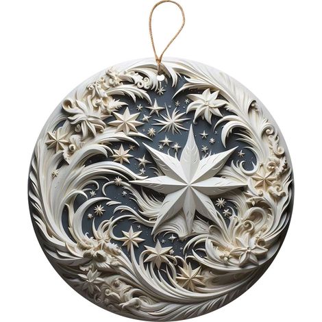 Ornement De Crèche - Acrylique 8 cm - Décoration Arbre De Noël - Double Face - Pour Maison Église Fêtes - Lot De 1 (1/5)