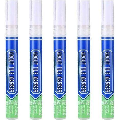 5 pièces de coulis blanc, imperméable, stylo réparation , pour carrelage mural, joint carrelage, sol, cuisine et salle bain (1/4)