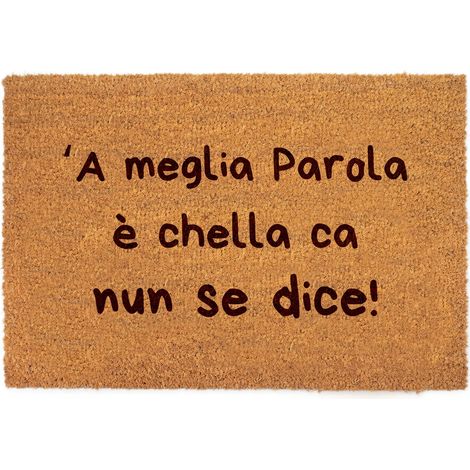 Lupia - Zerbino in fibra di cocco Naturale stampato 40x60 A MEGLIA PAROLA Napoli
