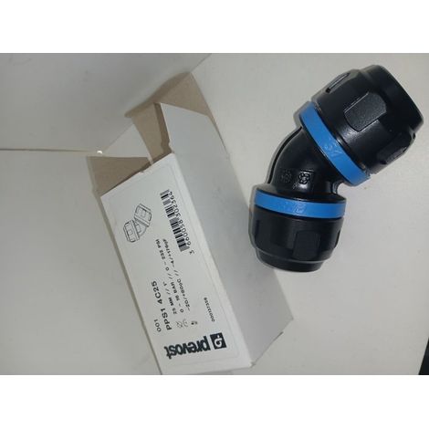 PREVOST PPS1 4C25 COUDE A 45 DEGRES DIAM.25 POUR TUBE ALUMINIUM AIR COMPRIME