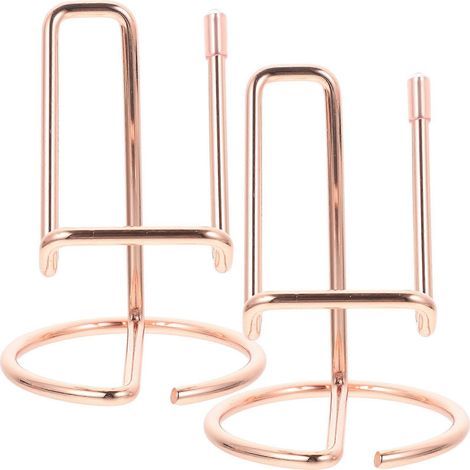 Set mit 2 Tisch-Handyständern, tragbarer Handyhalter, Eisenständer – 10,00 x 7,50 x 7,50 cm – Roségold (1/4)
