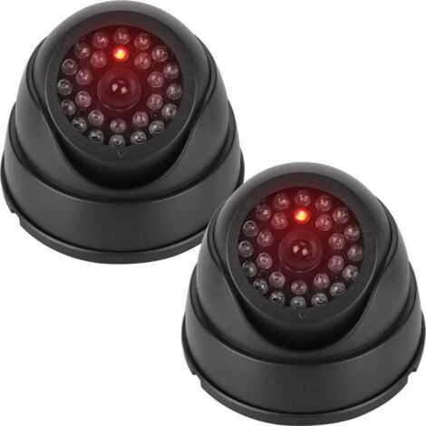 Items, Black Waterproof Outdoor/Indoor Dome Dummy CCTV Camera with Realistic LED Light (1/5)