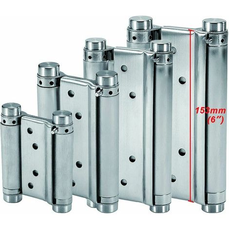 Charnières À Ressort (153mm) en Acier Inox À Double Action pour Portes Battante Charnière Fermeture Automatique pour Saloon Café Bar Pub Comptoir Porte Placard Jusqu'à 30kg (1/5)