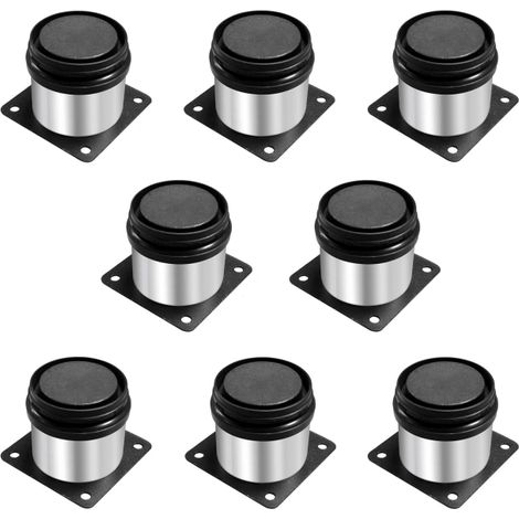 8 Pcs Pied de Meuble Réglables 5 cm, Pied Reglable pour Meuble, Ronds Métal Acier Inoxydable,Hauteur Réglable 0-10 mm,pour Pied Canapé,Pieds Meuble (1/5)
