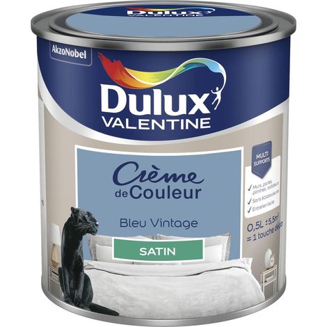 [PROMO] Peinture Crème De Couleur Satin Bleu Vintage 0,5 L - Dulux Valentine