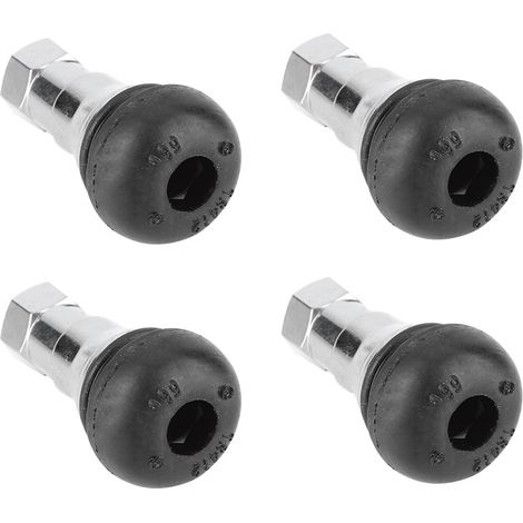 4-teiliges Ventilkappen-Set aus Aluminiumlegierung und Gummi für schlauchlose Reifen, Radventilkappen-Set (1/5)