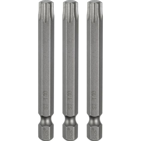 3Pcs Embout Tournevis T40 Torx Tige Hexagonale 1/4" Magnétique (1/5)