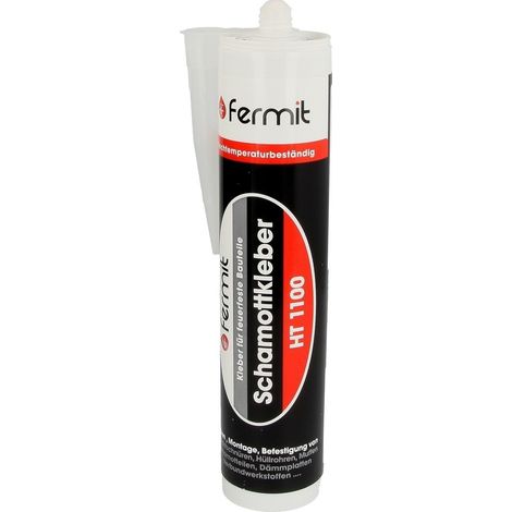Colle réfractaire beige 310 ml – Étanchéité jusqu'à 1100 °C – Pour fixation cheminée et poêle – Application facile – Fermit (1/3)