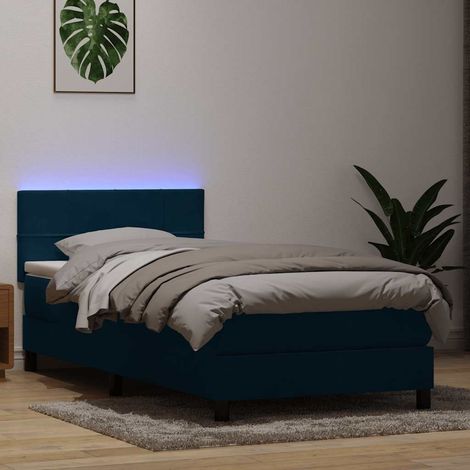 Boxspringbett mit Matratze & LED Dunkelblau 80x210 cm Samt (1/5)