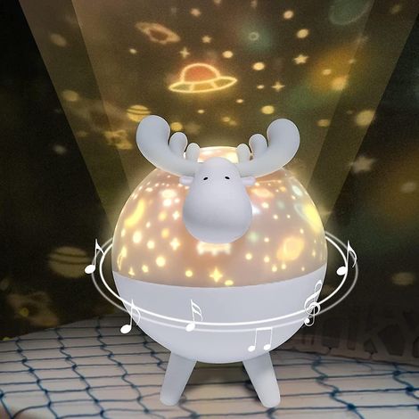 Veilleuse améliorée pour enfants, projecteur d'étoiles musicales pour plafond de chambre, 3 projections rotatives, lampe veilleuse LED rechargeable (1/5)